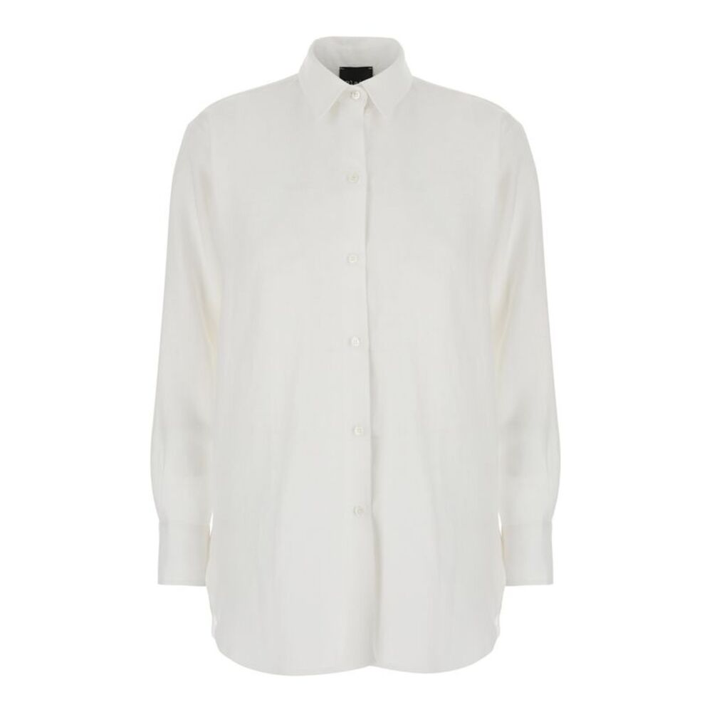 Plain Women White Shirt With Classic Collar And Long Sleeves
